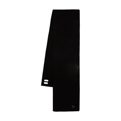 Burberry Mu Ribbed Scarf In Black