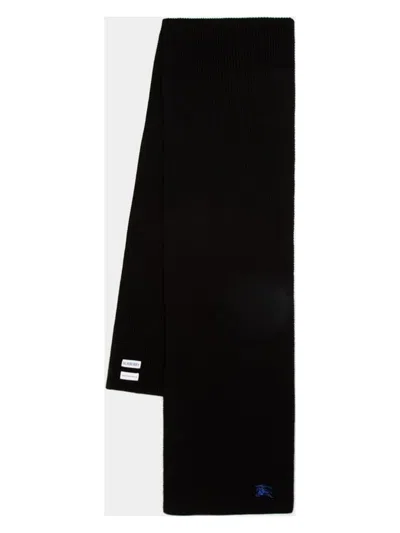 Burberry Mu Ribbed Scarf In Black | ModeSens