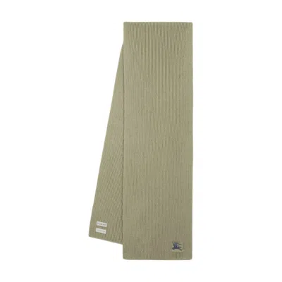 Burberry Mu Ribbed Scarf In Green