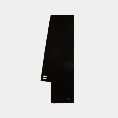 マフラー・ストール Burberry Mu Ribbed Scarf - Burberry - Wool - Black Burberry Mu Ribbed Scarf In Black | ModeSens