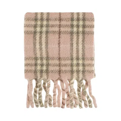 Pre-owned Burberry Mu Small Check Scarf 'teacup Pink' | Women's Size Onesize
