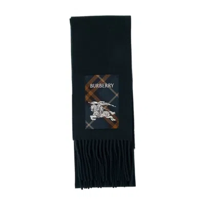 Burberry Mu Solid Label Scarf In Green