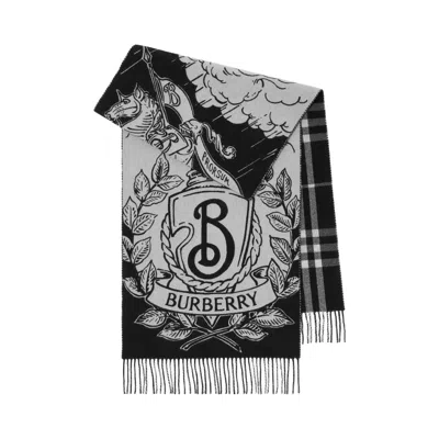 Pre-owned Burberry Mu Stormy Knight Check Scarf 'black/calico' | Men's Size Onesize