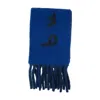 Burberry Mu Text Scarf In Blue
