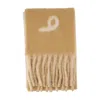 Burberry Mu Text Scarf In Brown
