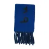 Burberry Mu Text Scarf In Blue