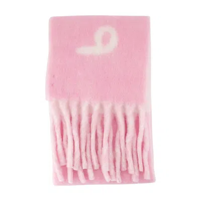 Burberry Mu Text Scarf In Pink