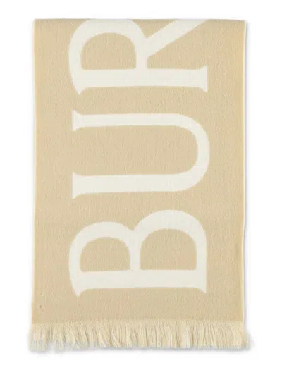 BURBERRY BURBERRY TWO-TONE LOGO WOOL SCARF