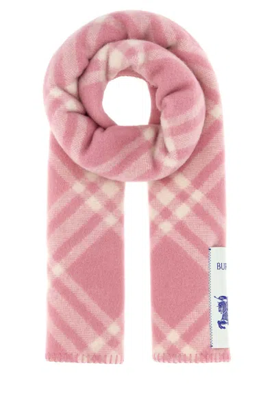 Burberry Mu Tri Bar Chk Wo Scf In Pink