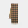 Burberry Mu Vintage Check Scarf -  - Cashmere - Archive Beige In Beige