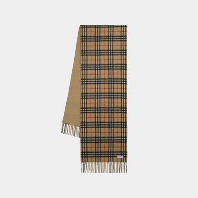Burberry Mu Vintage Check Scarf -  - Cashmere - Archive Beige