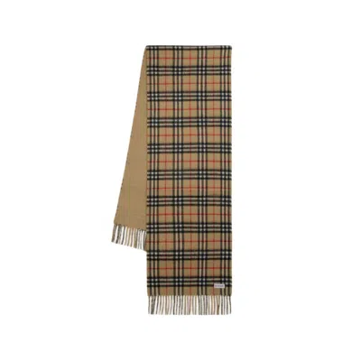 Burberry Mu Vintage Check Scarf - Cashmere - Archive Beige In Brown