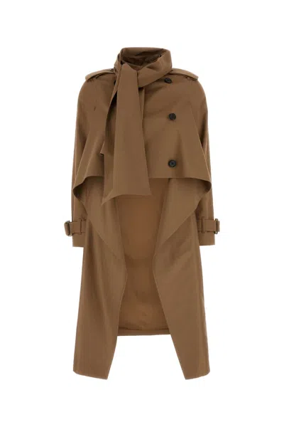 Burberry Belted Trench Coat With Scarf And Epaulettes In Beige
