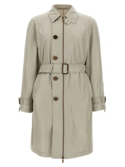 Burberry Mulberry Silk Car Coat In Beige
