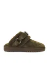 Burberry Womens Khaki Snug Low Sheepskin Mules In Loch