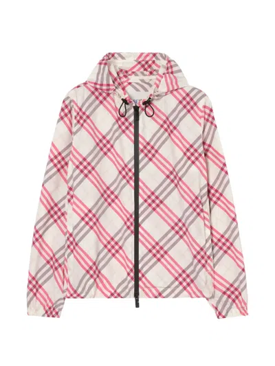 Burberry 체크 살콤브 후드 재킷 In Multi