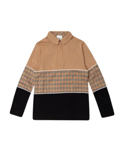 Burberry Multi-panel Polo Shirt In Nude