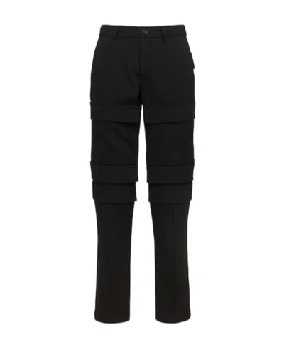 Burberry Multi-pocket Wool Casual Pants In Black