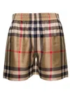 BURBERRY MULTICOLOR BERMUDA SHORTS WITH VINTAGE CHECK MOTIF IN STRETCH COTTON WOMAN