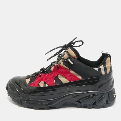 Pre-owned Burberry Multicolor Canvas And Fabric Arthur Low Top Sneakers Size 39.5