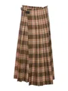 Burberry Embroidered Polyester Blend Skirt In Brown