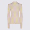 Burberry Argyle Cotton Silk Sweater In Cameo Ip Pattern