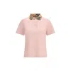 Burberry Multicolor Cotton Polo Shirt In Pink