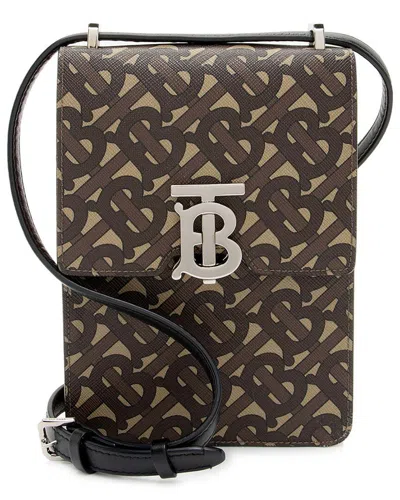 BURBERRY BURBERRY MULTICOLOR E-CANVAS TB MONOGRAM ROBIN MINI MESSENGER (AUTHENTIC PRE-  LOVED)