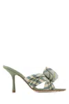 Burberry Fabric Embroidered Mews Mules With Knotted Detail In Multicolor