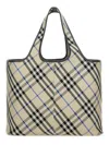 Burberry Check Pattern Tote Bag With Dual Handles In Neutral