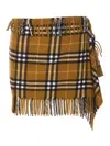 Burberry Women Wool And Cashmere Check Scarf Style Skirt In Multicolour