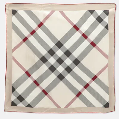 Pre-owned Burberry Multicolor Nova Check Print Silk Square Scarf