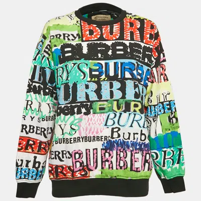 Pre-owned Burberry Multicolor Printed Cotton Crewneck Sweatshirt S