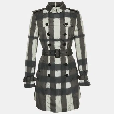 Pre-owned Burberry Multicolor Synthetic Taffeta Waterloo Trench Coat S
