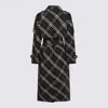Burberry Green Oversized Double-breasted Trench Coat With Check Motif In Twill Woman In Snug Ip Check