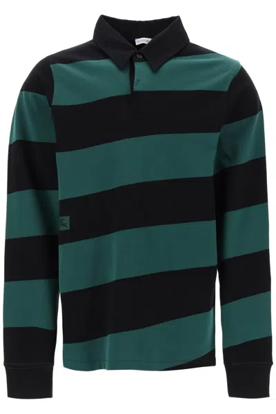 BURBERRY MULTICOLORED STRIPED LONG SLEEVE POLO SHIRT FOR MEN