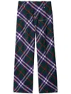 Burberry Plaid-check Straight-leg Trousers In Multicolor