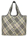 Burberry Check Pattern Tote Bag With Dual Handles