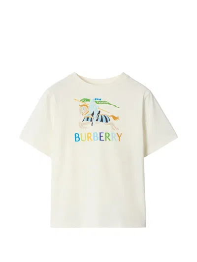 Burberry Kids' Multicolour Ekd Cotton T-shirt In Neutral