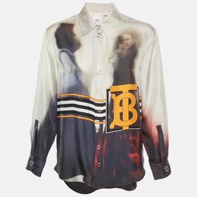 Pre-owned Burberry Multicolour Monogram Print Silk Arianna Shirt S