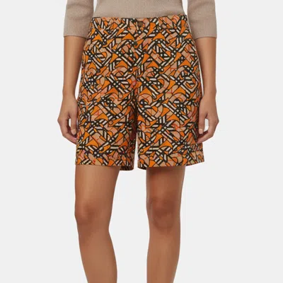 Pre-owned Burberry Multicolour Monogram Print Stretch Cotton Bermuda Shorts M