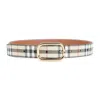 Burberry Check Pattern Belt For Women In Neutral