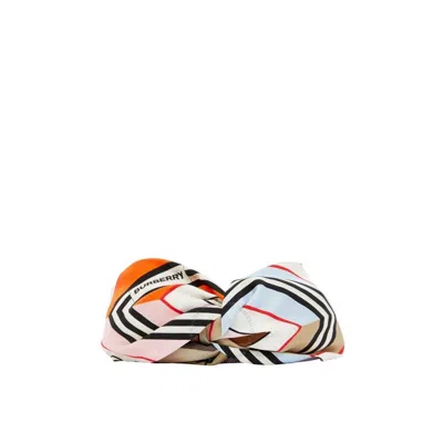Burberry Multicolour Stripe Icon Stripe Colorblock Silk Headband
