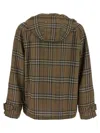 Burberry Half-zip Jacket With Check Pattern In Silk Blend Men