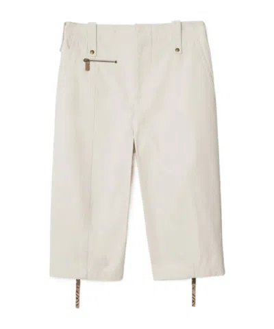 BURBERRY BURBERRY ZIP-DETAILED KNEE-LENGTH TROUSERS
