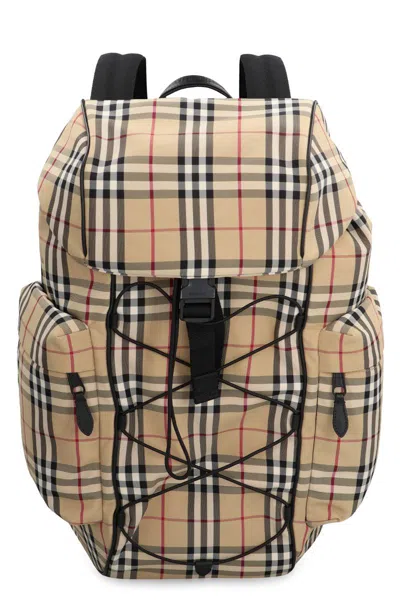 Burberry Murray Vintage Check Nylon Backpack In Brown