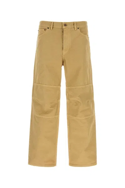 Burberry Men Mustard Cotton Pant In Yellow