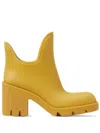 Burberry Woman Ankle Boots Mustard Size 8 Rubber In Mustard