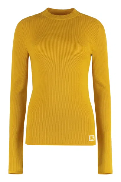Burberry Wool Blend Pullover In Mustard