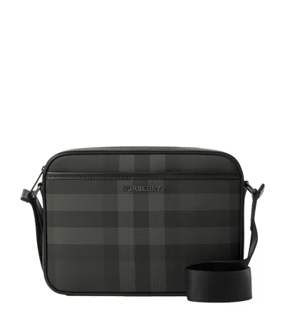 Burberry Muswell Check Messenger Bag In Grey